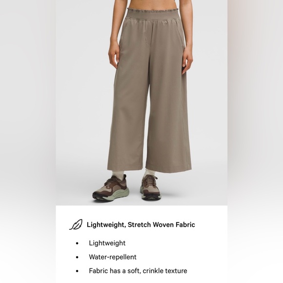 Lululemon Stretch Woven Ruffle-Waist Wide-Leg Cropped Pant Size XXS - Picture 10 of 13